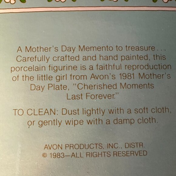 Vintage 1983 Set of Avon Mother's Day Figurines/Love is a Song for Mother Plate - Picture 15 of 16